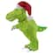 30" LED Tinsel Santa T-Rex Dinosaur Outdoor Christmas Decoration